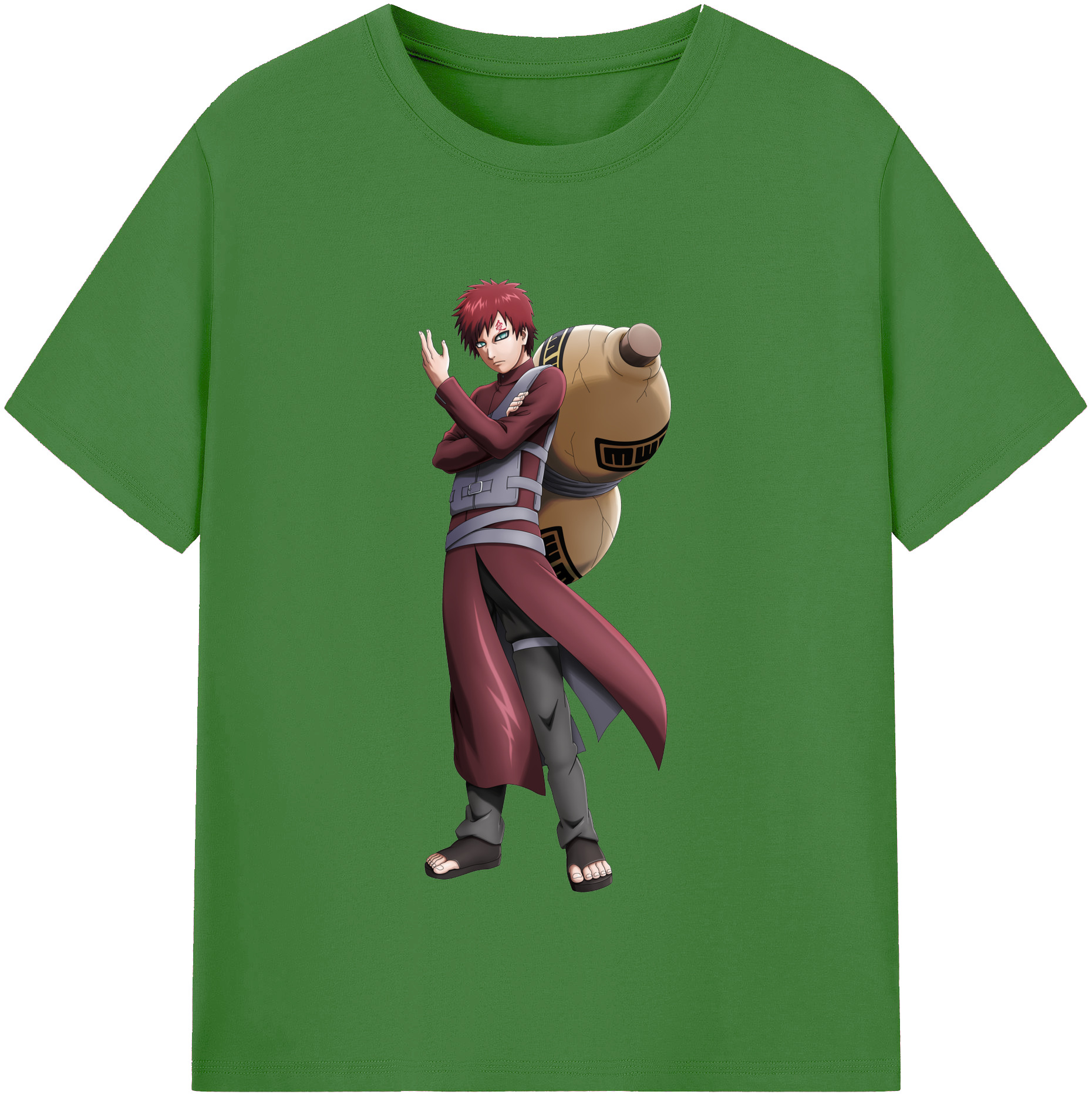 （画像用） NARUTO -ナルト- ガアラ Gaara レディースカジュアルプリントTシャツ（綿100％）
